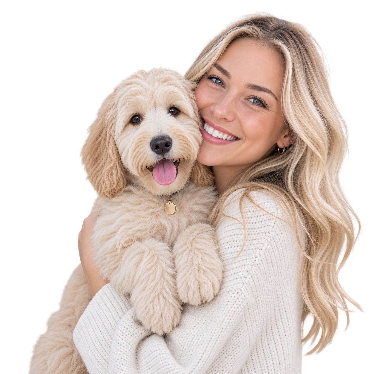 スタッフと犬